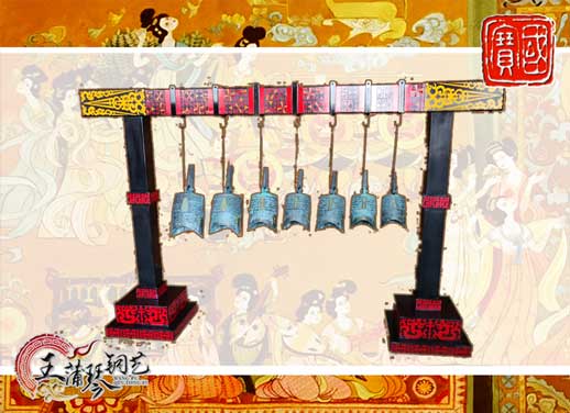 7件編鐘，觀賞裝飾編鐘，可發(fā)音編鐘